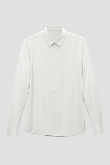 Biała męska koszula z długim rękawem